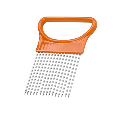

Onion Vegetables Slicer Cutting Aid Holder Guide Slicing Cutter Safe Fork