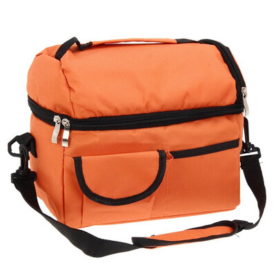 

Large Capacity Insulated Square Lunch Bag Cooler Tote Carry Bags Travel Bento Box with Adjustable Shoulder Strap Red