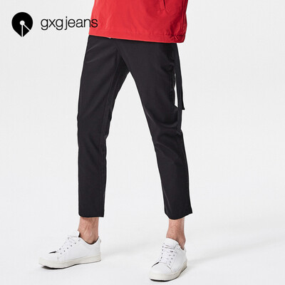 

Gxgjeans mens spring pants nine points pants cotton black casual pants small straight feet 181602265 black M