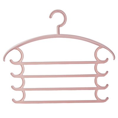 

HOUYA racks 1 Pack plastic pants rack four-layer belt multi-layer rack trousers hanger storage magic pants rack non-slip mult