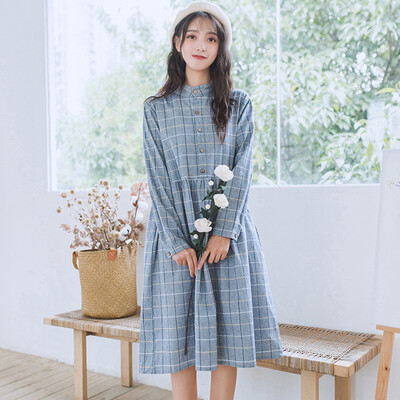 

Yu Zhaolin 2019 spring new literary versatile loose bottoming skirt Sen female middle long sleeve dress YWQZ191451 Picture color L