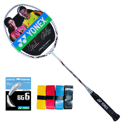 

Yonex YONEX Japan full carbon men&women badminton racket rebound good NR-180 white red not threaded to send BG-6 line