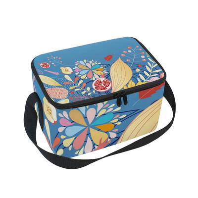 

ALAZA Insulated Lunch Box Colorful Leaf Lunch Bag for Men Women Portable Tote Bag Cooler Bag