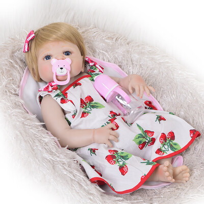 

Lifelike 23 57 cm Reborn Girl Baby Doll Full Vinyl Body Red Skin Rooted Hair Baby Doll Wear Purple Dress Child Play Toy
