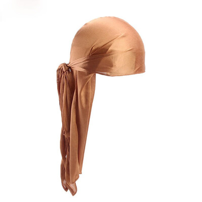 

Durag Headwear Headband Pirate Cap Women Hat Smooth Silk Nylon Cap Solid Colors