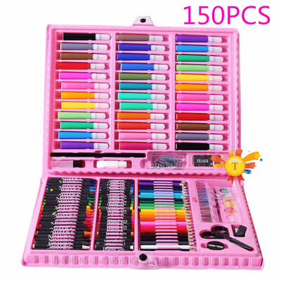 

208PcsSet Blue Pink Painting Paint Tool Set Drawing Toys Watercolor Pen Childrens Gifts Christmas New Year Birthday Toys