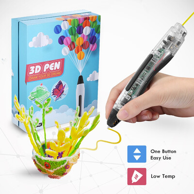 

Ailink 3D Pen 3D Drawing Printing Pen One Button Operation Including 20 PCL Filaments with Holiday Package