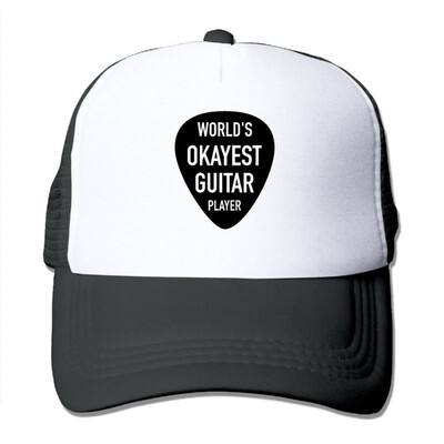 

POIWRI Worlds Okayest Guitar Player Cool Adjustable Printing Snapback Mesh Hat Baseball Mesh Cap Trucker Hat