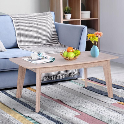 

Modern Indoor Storage Rectangular Living Room Coffee Table -Wood Grain