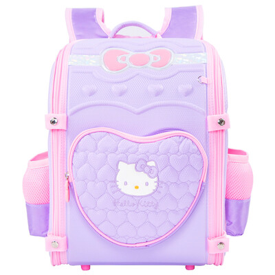 

Hello Kitty Hello Kitty Childrens Schoolbag Pupils 1-3-5 Years Reduced Ridge Reclining EVA Backpack Girls School Gifts Birthday Gift KT1008 Purple