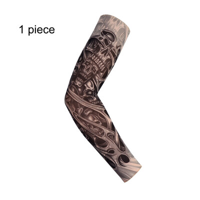 

1 PC Fake Tattoo Sleeves Arts Arm Stockings UV Cooling Sleeves Long Protection Sunscreen Sleeve for Men&Women