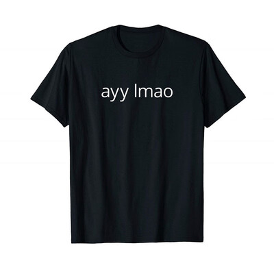 

Funny Black "ayy lmao" Alien T-shirt for Men&Boys
