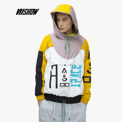 

Weixiu viishow 2019 spring new jacket male Korean version of the hooded mens jacket lovers jacket top loose JC1443191 yellow M