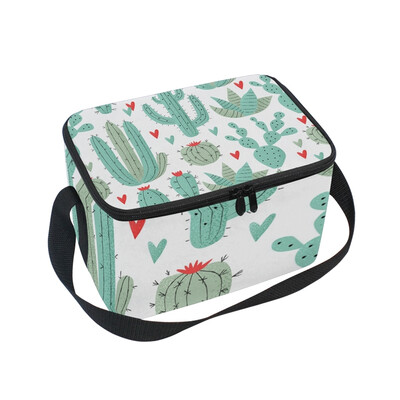 

ALAZA Insulated Lunch Box Cactus Pattern Lunch Bag for Men Women Portable Tote Bag Cooler Bag