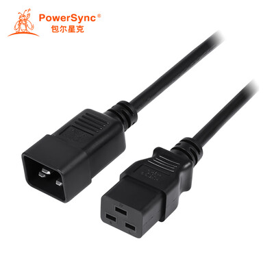 

Baoer Xingke GB three-plug 16A machine room cabinet large UPS server power extension cable C19 to C20 black 18 m MPJK0018