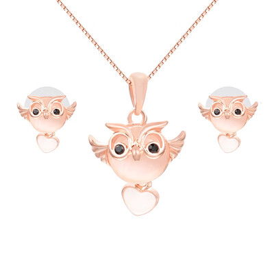 

Yoursfs Trendy Gold Color Lovely Owl Jewelry Sets Fashion Rhinestone Crystal Jewelry Statement For Women Girl Necklace And Earring