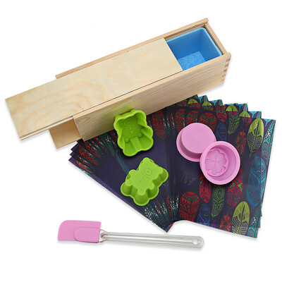 

Soap Mold Set Including Rose&Bear Mould Silicone Spatula&20pcs Colorful Oil Papers