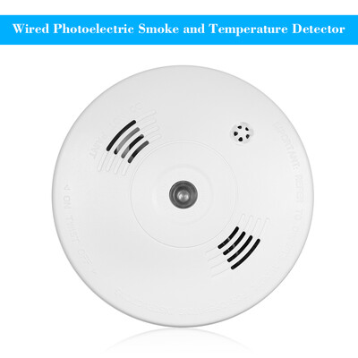 

Wired Photoelectric Smoke Heat Detector High Sensitive Smoke Alarm Sensor Fire Alert Protection Anti Burning Connect to Wired Zone
