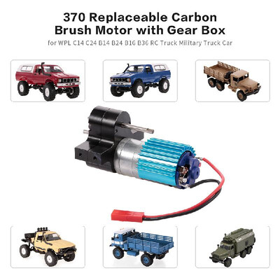 

370 Replaceable Carbon Brush Motor with Metal Gear Box for WPL C14 C24 B14 B24 B16 B36 JJRC Q60 Q61 Q62 Q63 Q64 Q65 RC Truck Mili
