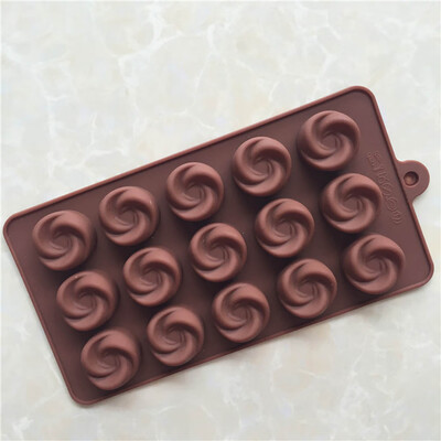 

Silicone Ice Cube 15 Lattices Rose Flower Shape Swirls Chocolate Molds