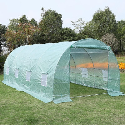 

20 x 10 x 7 Freestanding High Tunnel Walk-In Garden Greenhouse Kit - Green