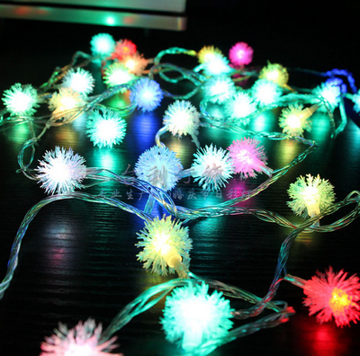 

LED lamp string hair ball snowball flashing waterproof 10 m 100 lamp snowflake wedding decoration lamp 10 m 100 lamp insertion