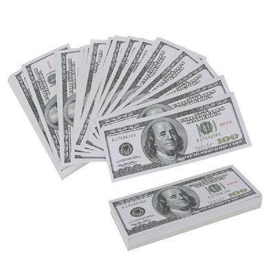 

100PCS Dollar Bill Souvenir Banknote Commemorative Banknotes Realistic Fake Play Money