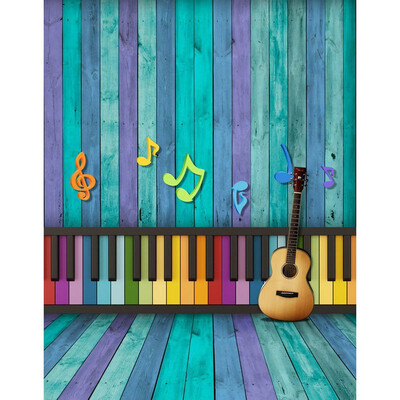 

Musical Note Blue Wall Photo Backdrop 57FT Vinyl Fabric Cloth Digital Printing Photo Background s-2203