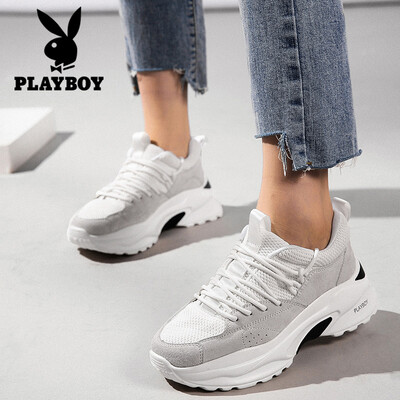 

Playboy PLAYBOY casual sports womens shoes trend fashion comfortable lacing thick bottom increased 1370 white 35