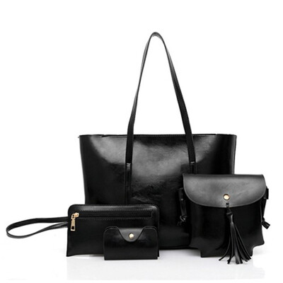 

New Arrival 4PCSset Women Purse Handbags Sets Ladies PU Leather Shoulder Bags Female Messenger Bags Crossbody Tote Bag
