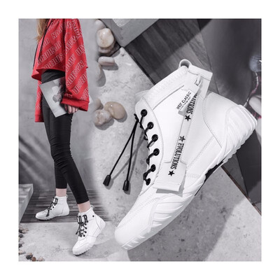 

2018 new womens shoes autumn port wind shoes super fire casual wild sports Korean high-top canvas white