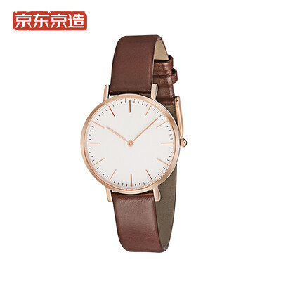 

Beijing Tokyo watch watch female couple watch quartz simple brown leather strap rose gold dial 32mm
