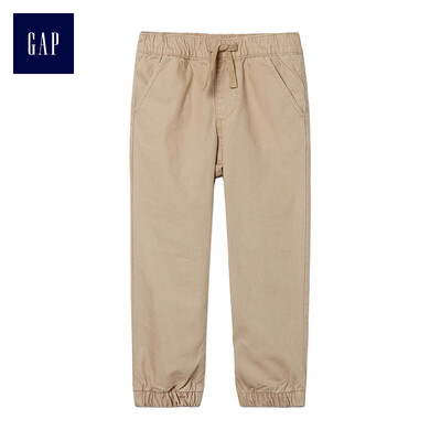 

GAP flagship store men&women thick padded simple&comfortable elastic waist beam pants 398733 Khaki 3YRS