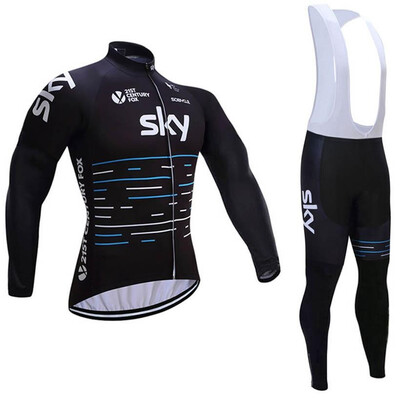 

2018 pro team Sky winter thermal fleece cycling jersey bicycle clothing set ropa ciclismo invierno MTB bike jersey bib pants kit
