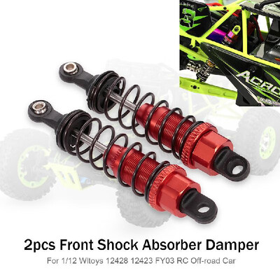 

2pcs Front Shock Absorber Damper Metal for 112 Wltoys 12428 12423 FY03 Hopup Parts RC Off-road Car Crawler