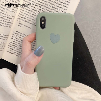 

TRONSNIC Love Heart Phone Case for iPhone XR Blue Matte Case Green Pink Luxury Love Cover Capa