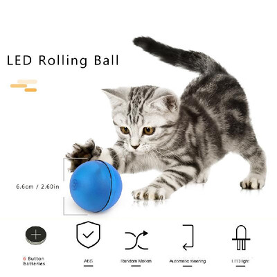 

Cat Toy Rolling Ball LED Red Light Motion Activated Ball Pet Interactive Toy with Batteries