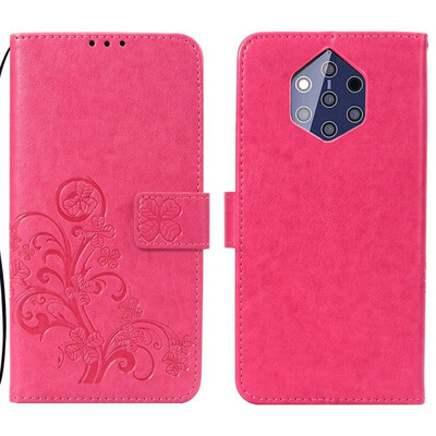 

Nokia 9 PureView Lucky Clover Embossed Leather Case - Rose