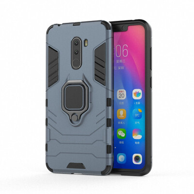 

for Xiaomi Pocophone F1 Ring Case Car Holder Phone Case for Xiaomi Pocophone F1 Poco F1 618" Hard Armor Case Cover Fundas Capa