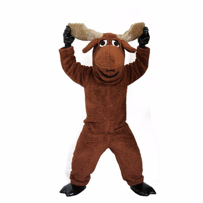 

LangtengRed-brown Elk Mascot Cartoon Costume Cosplay Party Halloween Christmas Festival Performance