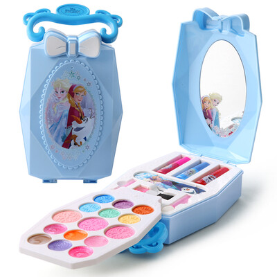 

Disney Girl Toys Childrens Makeup Box Cosmetics Toys Kids Lipstick Nail Polish Set Disney Ice Romance Fairy Tale World Princess Portable Makeup Box