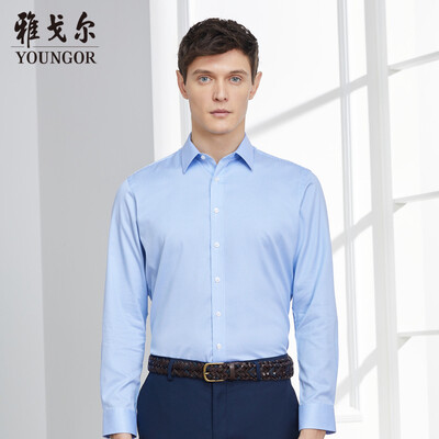 

Youngor shirt mens 2019 spring youth mens casual dress shirt YLDP12147HJY blue 41