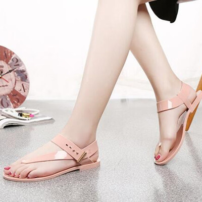 

2019 Summer Bohemia Fashion Flat Women Sandals Slingback Cut Out Buckle Flip Flops Rome Slip on Beach Shoes
