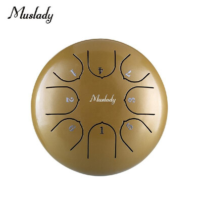 

Muslady 6 Inch Mini Steel Tongue Drum C Key 8 Tones Percussion Instrument Hand Pan Drum with Drum Mallets Carry Bag
