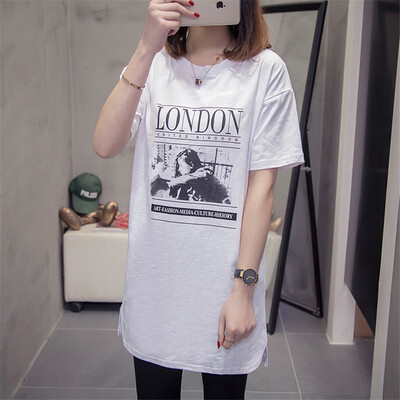 

JOY OF JOY Jingdong Womens 2019 Summer New Womens Long Loose Short Sleeve T-Shirt Womens Bamboo Cotton JWTD191468 White