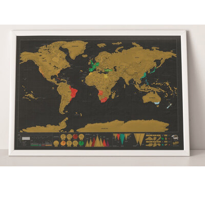 

New Deluxe Travel Edition Scratch Off World Map Poster Personalized Journal Big Map 42x30cm Drop Shipping