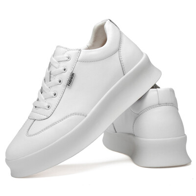 

2018 new leather mens casual shoes wild thick bottom increased shoes