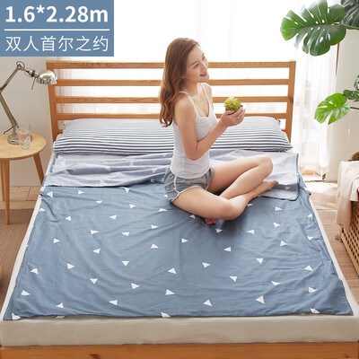 

Banjeni cotton travel dirty sleeping bag sheets hotel across dirty sheets sleeping bag single double widened portable travel anti-dirty sleeping bag sheets Seoul about 200228cm