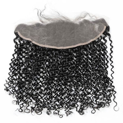 

Ear to ear 134 Lace Frontal Closure Deep Curly Human hair medium brown Swiss lace