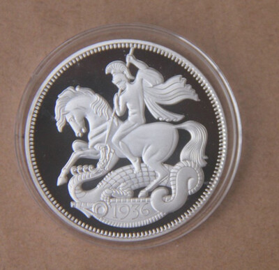 

40mm King Edward VIII Saint George Silver Plated Souvenir Coin Medal UK